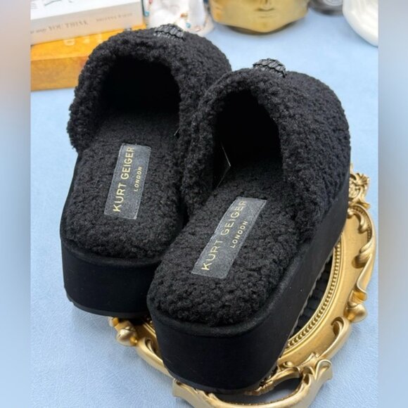 🆕 KURT GEIGER LONDON 🧿 NWOB Kensington Pump Faux-Shearling Slippers, Sz 37 US7 - Picture 9 of 13